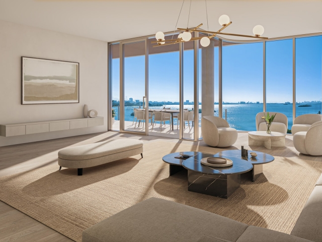 Residence D Great Room rendering at Solana Bay