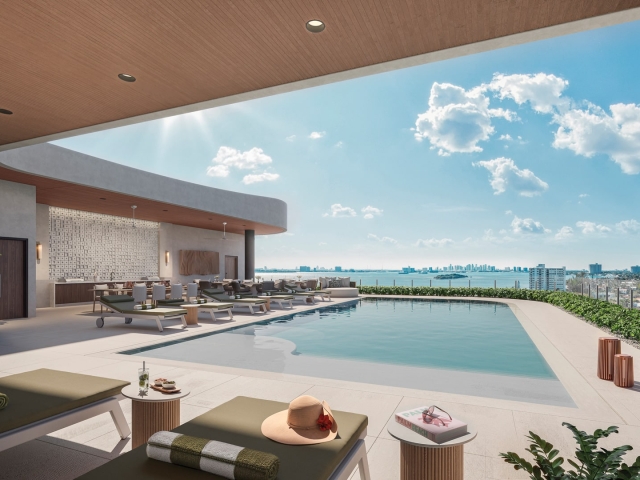 SOLANA BAY MIAMI ROOFTOP POOL &amp; SUNDECK RENDERING