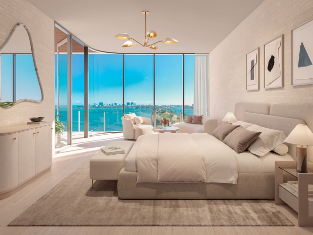 SOLANA BAY MIAMI RESIDENCE BEDROOM RENDERING